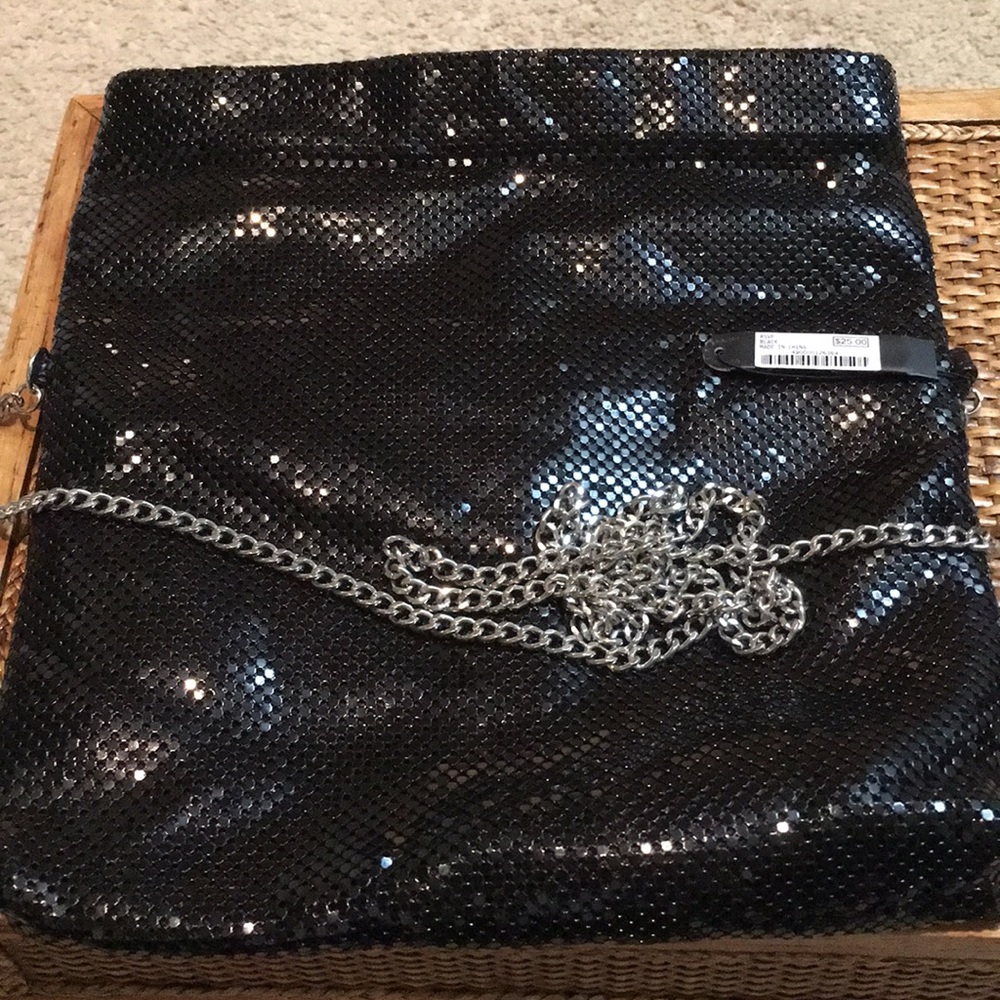NWT - Crossbody Clutch Black Mesh